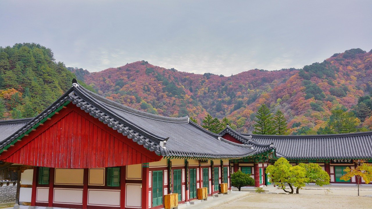 korea, autumn, mountain, temple, maple, nature, silence, korea, korea, korea, korea, korea, temple